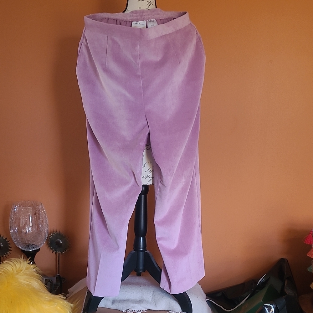 SET OF 2 Alfred Dunner Fine Line Corduroy Slacks 18W - Picture 2 of 9